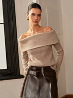 Pull À Col Bardot pour Femme | Idéal pour Les Journées Douces