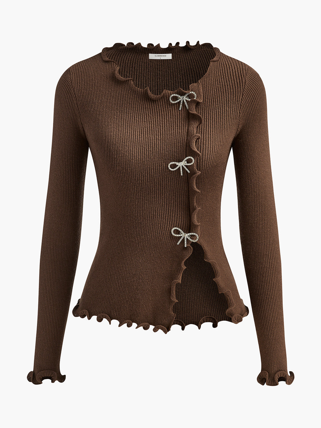 Cardigan Ajusté Asymétrique avec Fermeture à Nœuds pour Femme | Idéal pour Tenues Quotidiennes