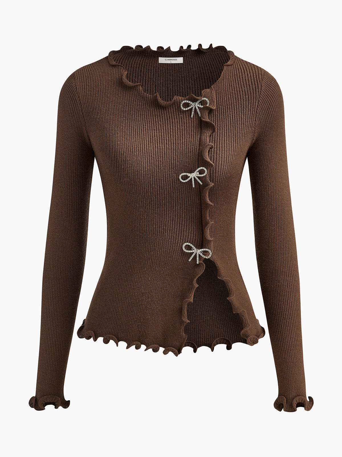 Cardigan Ajusté Asymétrique avec Fermeture à Nœuds pour Femme | Idéal pour Tenues Quotidiennes