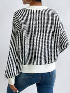 Pull À Manches Longues Avec Motif Contrasté Pour Femme | Idéal Pour Usage Quotidien