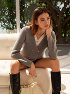 Cardigan Croisé À Col V Avec Boutons Pour Femmes | Idéal Pour Tenues Quotidiennes Et Superposition