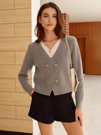 Cardigan Croisé À Col V Avec Boutons Pour Femmes | Idéal Pour Tenues Quotidiennes Et Superposition