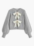 Cardigan Gris À Manches Bouffantes Pour Femmes | Idéal Pour Superposition