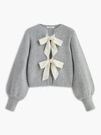 Cardigan Gris À Manches Bouffantes Pour Femmes | Idéal Pour Superposition