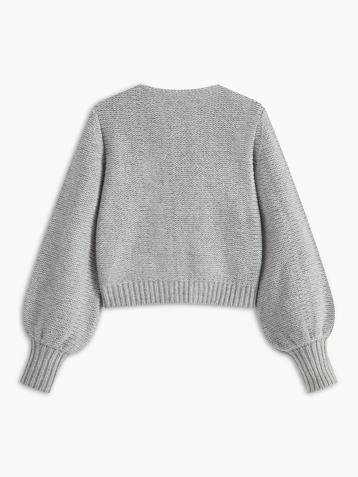 Cardigan Gris À Manches Bouffantes Pour Femmes | Idéal Pour Superposition