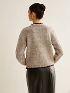 Cardigan En Tweed Avec Boutons Dorés Pour Femmes | Idéal Pour Tenues De Mi-Saison