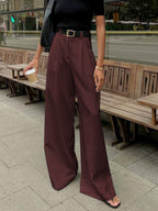 Pantalon à Coupe Classique et Taille Régulière pour Femme | Idéal pour le Bureau et les Loisirs