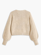 Cardigan Gris À Manches Bouffantes Pour Femmes | Idéal Pour Superposition