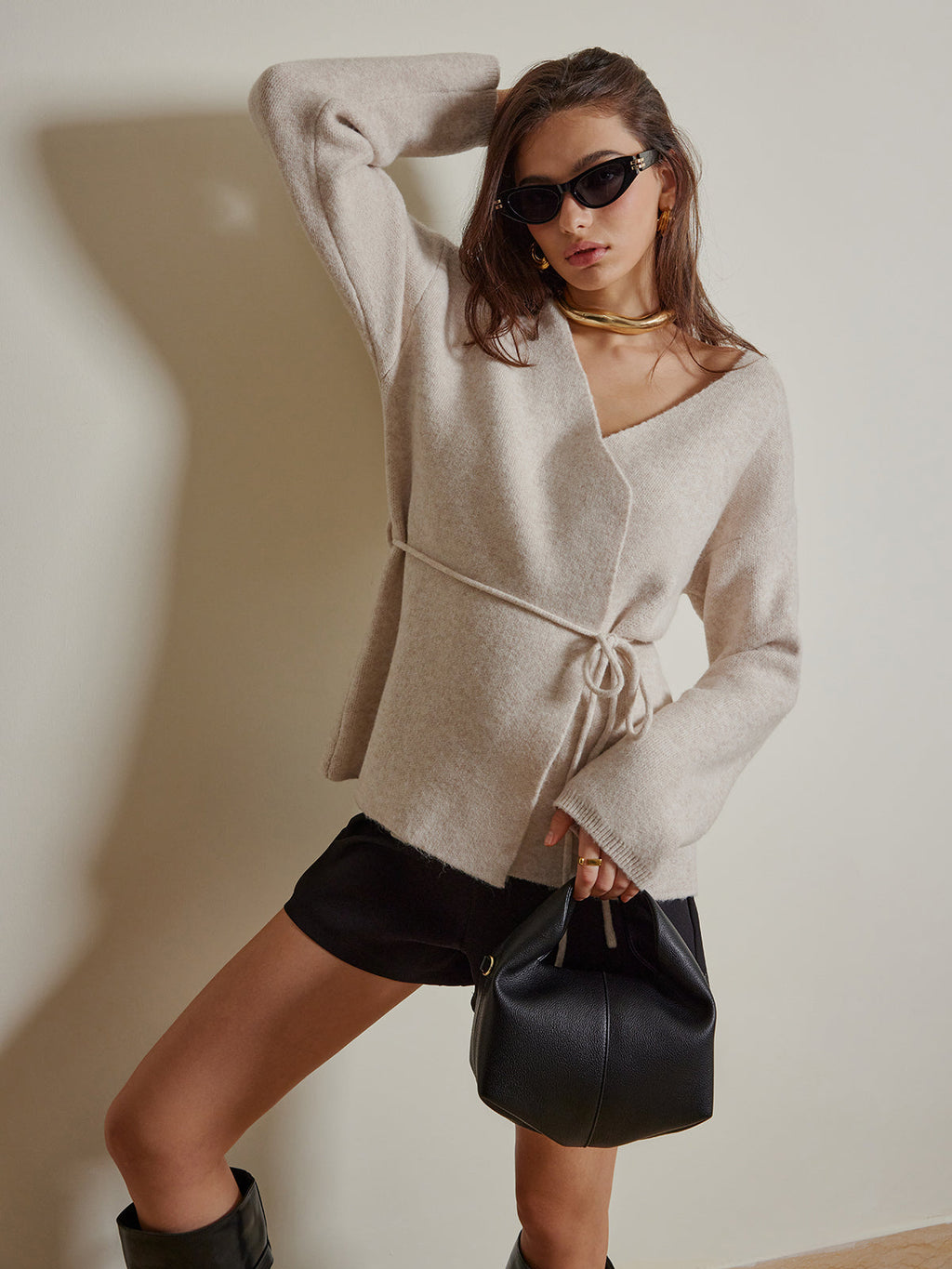 Pull Cache-Cœur Avec Lien À Nouer Pour Femme | Idéal Pour Mi-Saison