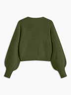 Cardigan Gris À Manches Bouffantes Pour Femmes | Idéal Pour Superposition