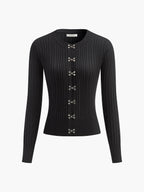 Cardigan Ajusté Avec Fermetures Métalliques Pour Femmes | Idéal Pour Superposition