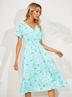 Robe à Fleurs avec Manches Bouffantes pour Femme | Idéale pour les Occasions Estivales