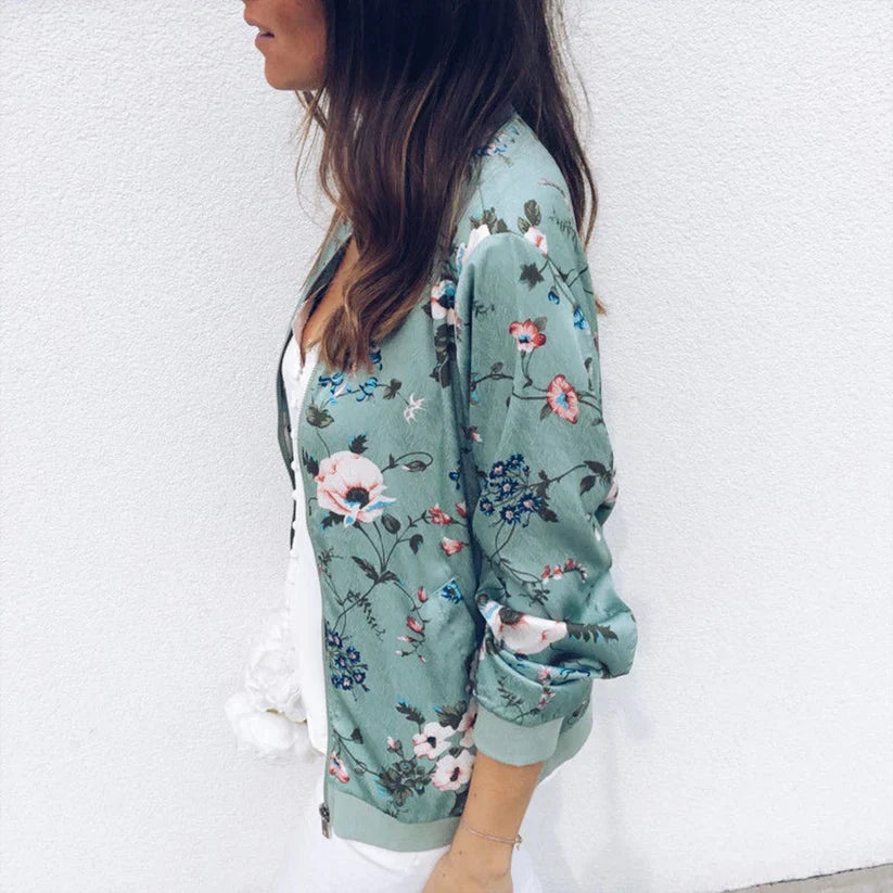 Blouson Bomber à Motif Floral pour Femme | Idéal pour les Tenues Quotidiennes et les Sorties
