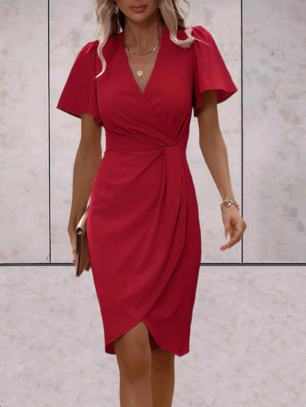 Robe Portefeuille Avec Col En V Pour Femme | Idéale Pour Occasions Et Usage Quotidien