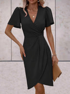 Robe Portefeuille Avec Col En V Pour Femme | Idéale Pour Occasions Et Usage Quotidien
