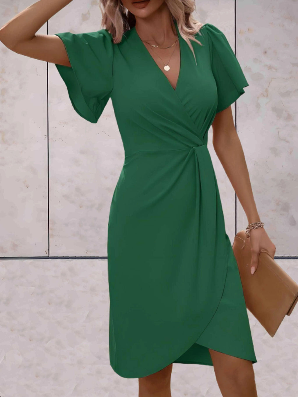 Robe Portefeuille Avec Col En V Pour Femme | Idéale Pour Occasions Et Usage Quotidien