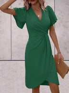 Robe Portefeuille Avec Col En V Pour Femme | Idéale Pour Occasions Et Usage Quotidien
