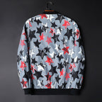 Blouson Bomber avec Imprimé Abstrait et Fermeture Zippée pour Homme | Idéal pour les Tenues Décontractées et Quotidiennes