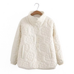 Manteau d’Hiver avec Motif Floral Pressé pour Femme | Idéal pour l’Hiver et l’Automne