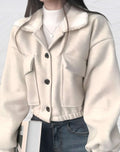 Manteau Court avec Poches Poitrine pour Femme | Idéal pour La Saison Froide