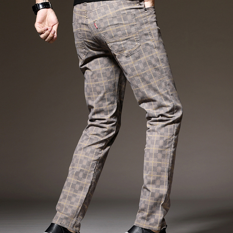 Pantalon À Carreaux avec Coupe Slim Contemporaine pour Adultes | Idéal pour L’Automne