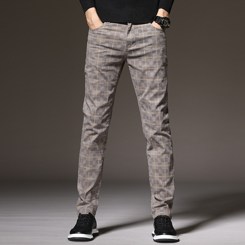 Pantalon À Carreaux avec Coupe Slim Contemporaine pour Adultes | Idéal pour L’Automne