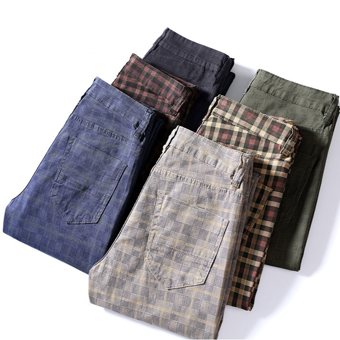 Pantalon À Carreaux avec Coupe Slim Contemporaine pour Adultes | Idéal pour L’Automne