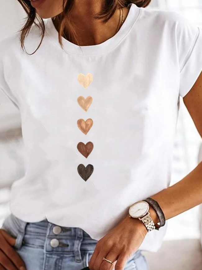 T-Shirt Imprimé à Coupe Décontractée pour Femme | Idéal pour un Usage Quotidien