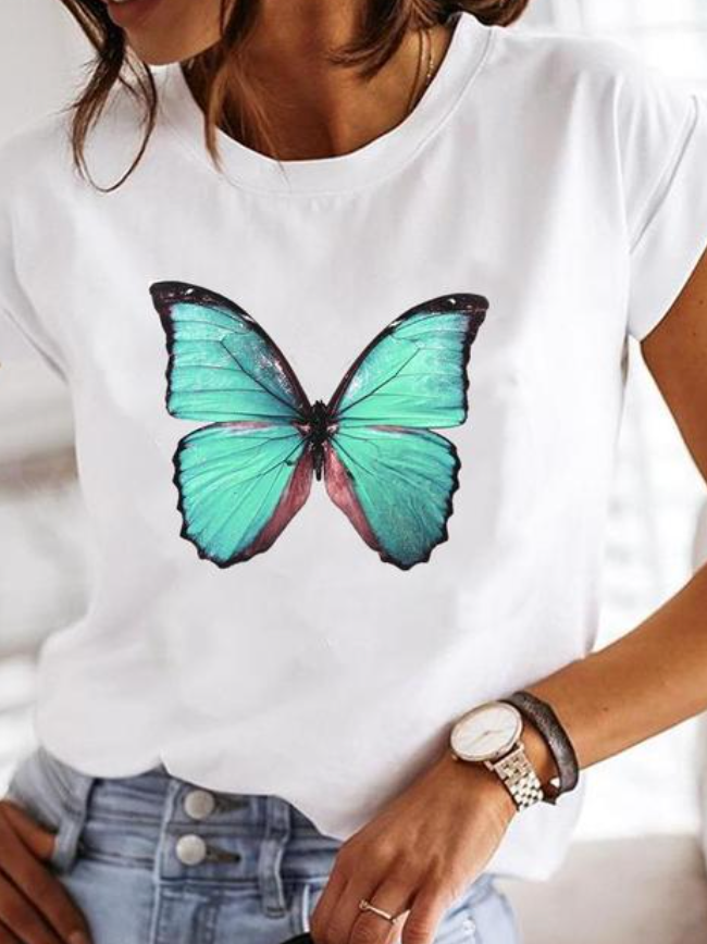 T-Shirt Imprimé à Coupe Décontractée pour Femme | Idéal pour un Usage Quotidien