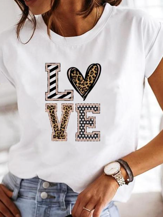 T-Shirt Imprimé à Coupe Décontractée pour Femme | Idéal pour un Usage Quotidien