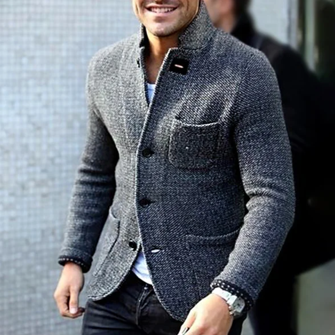 Manteau Court Uni avec Coupe Épaisse pour Homme | Idéal pour L’Hiver