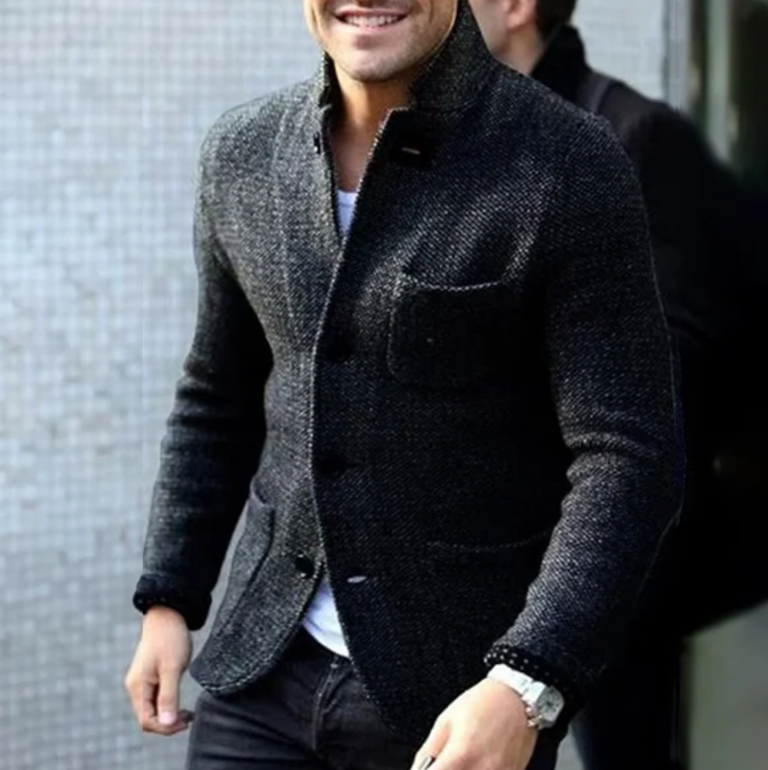 Manteau Court Uni avec Coupe Épaisse pour Homme | Idéal pour L’Hiver