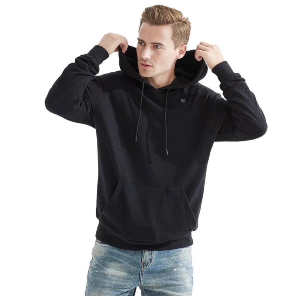 Sweat à Capuche Chauffant avec Commande Intégrée pour Homme | Idéal pour Temps Froid en Extérieur