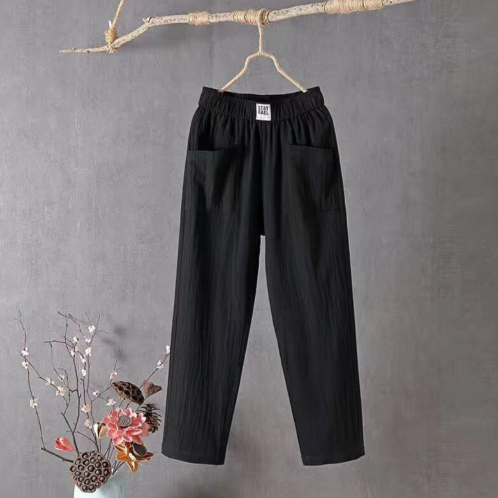 Pantalon Décontracté à Taille Élastique avec Poches pour Femme | Idéal pour les Journées Chaudes