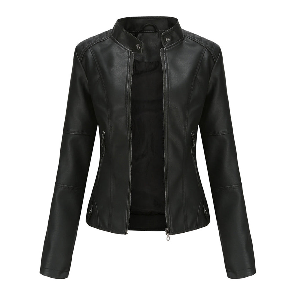 Veste Courte À Col Et Fermeture Zippée pour Femme | Idéale pour Mi-Saison
