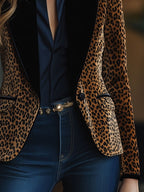 Blazer À Imprimé Léopard Avec Coupe Ample Pour Femme | Idéal Pour Les Sorties Et Le Quotidien