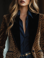Blazer À Imprimé Léopard Avec Coupe Ample Pour Femme | Idéal Pour Les Sorties Et Le Quotidien
