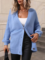 Cardigan Ample Côtelé Avec Boutons Effet Bois Pour Femme | Idéal Pour Superposition