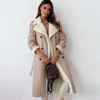 Manteau Long Matelassé avec Fermeture à Boutons pour Femme | Idéal par Temps Froid