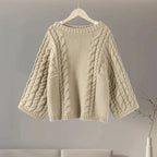 Pull À Col Rond En Maille Torsadée Pour Femmes | Idéal Pour Un Usage Quotidien