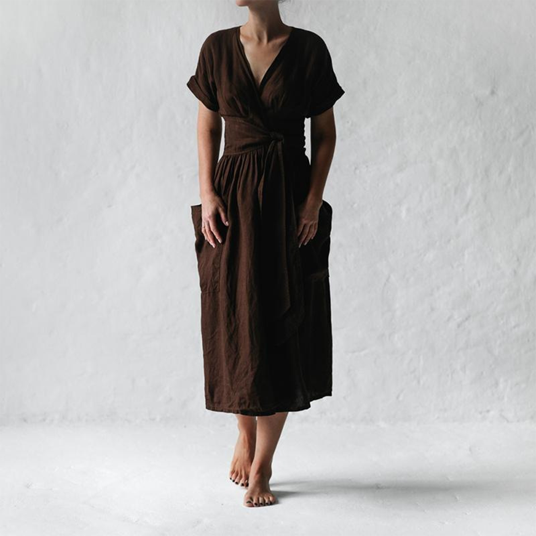 Robe Midi Portefeuille Avec Taille Ajustable Pour Femme | Idéale Pour Les Sorties Décontractées Et Occasions