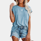 T-Shirt Décontracté avec Manches Courtes pour Femme | Idéal pour l’Été