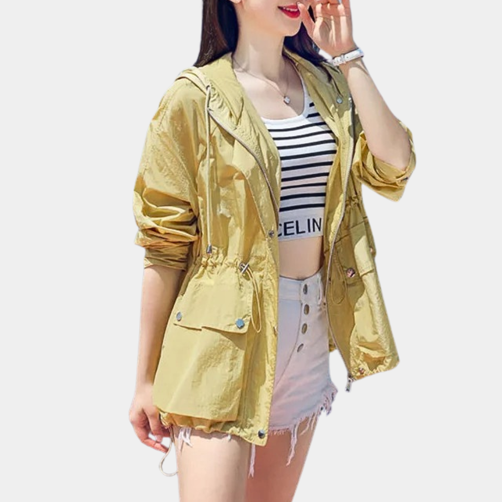Veste Légère À Capuche Avec Poches Fonctionnelles Pour Femme | Idéale Pour Les Sorties Quotidiennes Et Les Voyages Estivaux