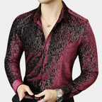 Chemise À Manches Longues À Motif Pour Homme | Idéale Pour Les Sorties Et Événements