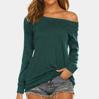 Blouse À Encolure Dégagée Et Manches Longues Pour Femme | Idéale Pour Un Usage Quotidien