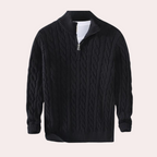 Pull Demi-Zip avec Maille Torsadée pour Hommes | Idéal pour la Mi-Saison