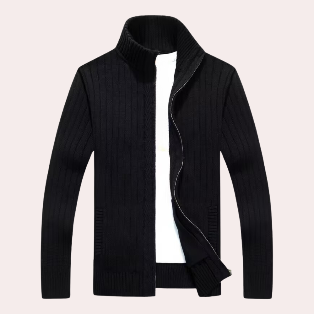 Pull Zippé À Maille Côtelée Pour Homme | Idéal Pour Une Utilisation Quotidienne