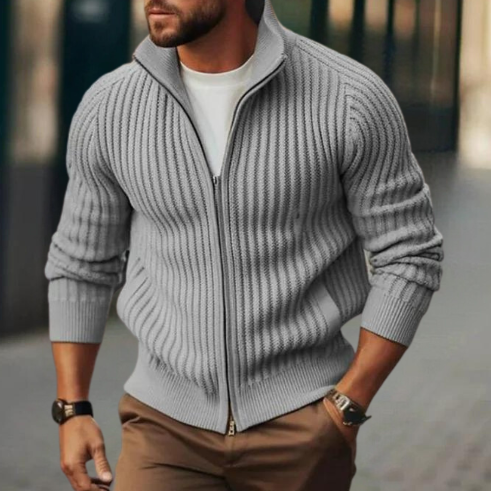Pull Zippé À Maille Côtelée Pour Homme | Idéal Pour Une Utilisation Quotidienne