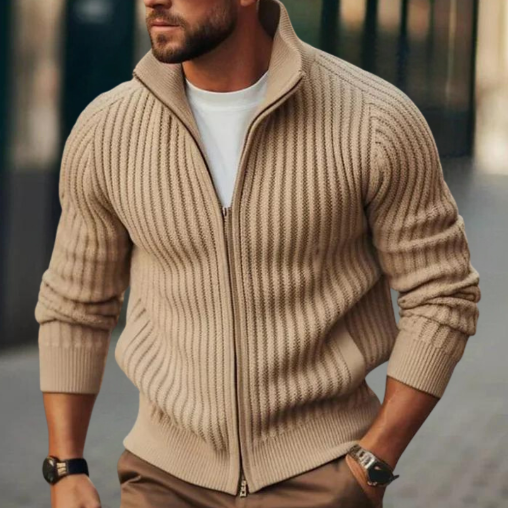 Pull Zippé À Maille Côtelée Pour Homme | Idéal Pour Une Utilisation Quotidienne