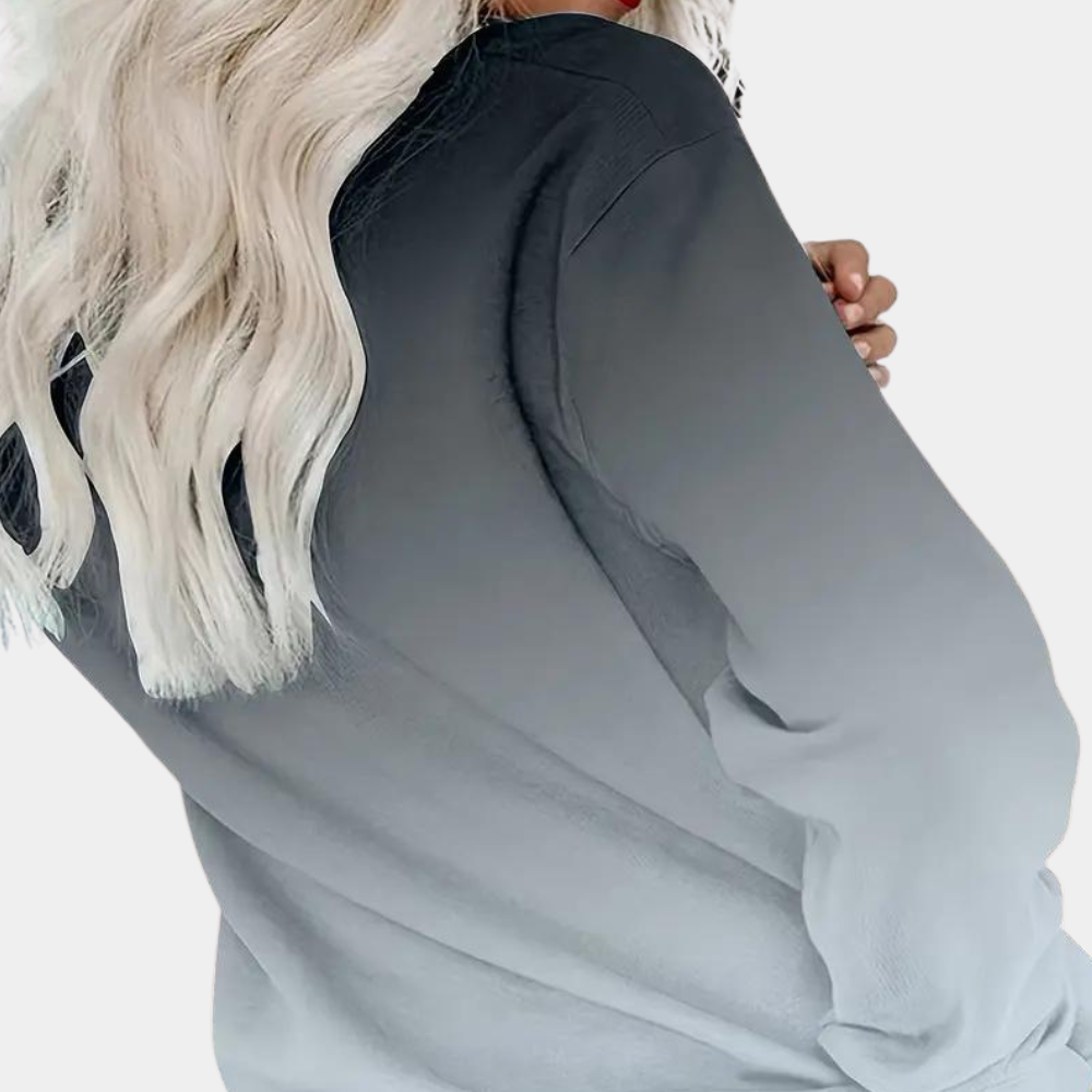 Sweatshirt À Effet Dégradé avec Coupe Décontractée pour Femmes | Idéal pour Les Saisons Fraîches